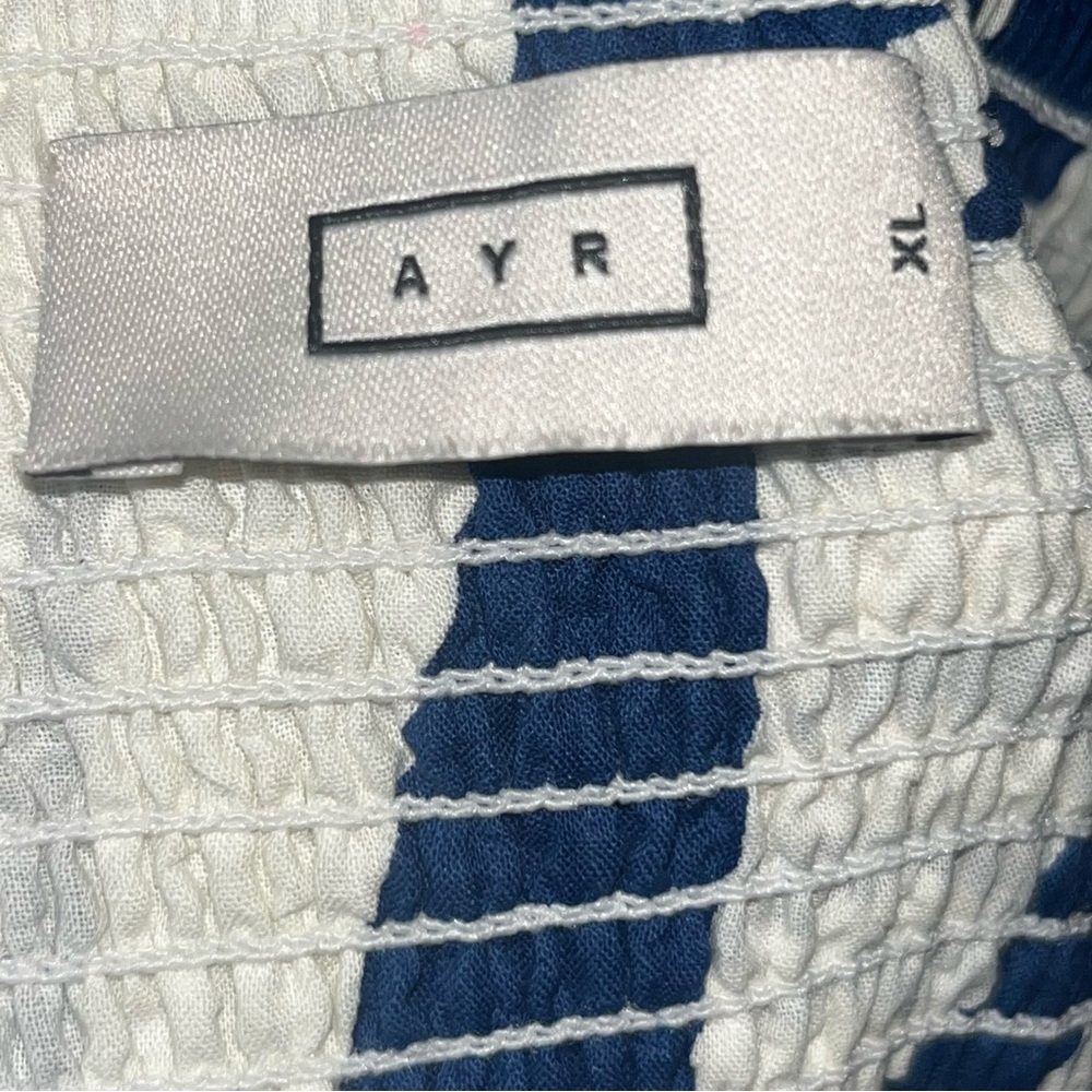 AYR Navy and White Palm-Print Maxi Dress - Picture 9 of 12